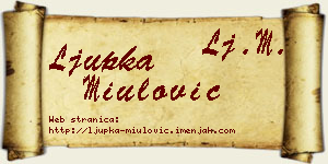 Ljupka Miulović vizit kartica